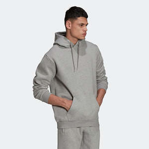 Sweat à capuche en polaire pour hommes, coupe régulière, 80% coton, 20% polyester, gris chiné moyen, hiver, manches longues - Product Image 4