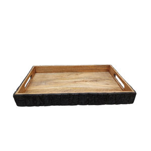 Plat de service en aluminium noir mort mat PC Plateau de service et assiette pour la maison et le restaurant Vaisselle faite à la main - Product Image 6