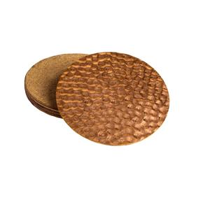 Wholesale High Quality Round <b>Marble</b> <b>Coaster</b> Set of 4 Aluminium <b>coaster</b> Set Round Natural <b>Coasters</b> with Round Gold Soft Edges - Product Image 4