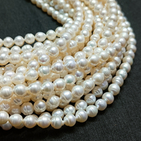 Perles en vrac couleur blanche naturelle perle d'eau douce en gros brin de perles d'eau de mer traditionnelles pour la fabrication de bijoux