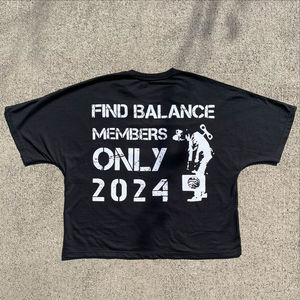 Nueva camiseta de gran tamaño con hombros caídos y gráfico de alta calidad, camiseta con serigrafía cuadrada recortada de peso pesado para hombres - Product Image 3