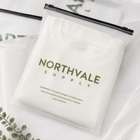 Sacs d'emballage refermables en PE mat avec fermeture éclair, logo personnalisé, sacs en polyéthylène transparents/durables pour vêtements, chaussettes, fourrures et vente en ligne