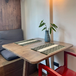 High Quality Vietnamese Boho <b>Bamboo</b> Placemat Saudi Green Handmade Non-Slip Anti-Heat Rectangle Woven <b>Mats</b> & Pads - Product Image 4