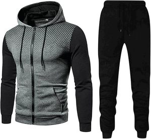 FAST New Service Conjuntos de chándal de manga larga con cremallera completa para hombre Chaqueta y pantalones de chándal de invierno activo Trajes de 2 piezas - Product Image 4
