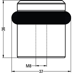 <b>Floor</b> Door <b>Buffer</b> 4735 39 Mm Height 36 Mm Aluminum Black Plastic-Coated Dowel Mounting by HERMETA - Product Image 3