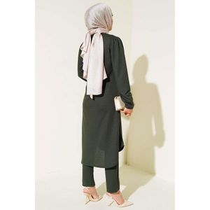 ชุดเสื้อกระดุม2ชิ้นสีกากี - Product Image 1