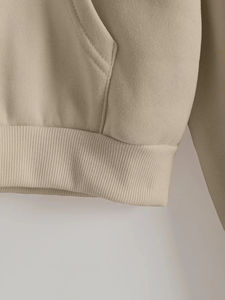 Custom <b>Crop</b> <b>Top</b> Hoodie With Embroidered Zipper Street Style Pullover Winter Wear With Comfortable Hooded Collar - Product Image 5