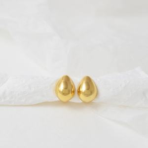 Chunky <b>Gold</b> Dome Hinged <b>Earrings</b> Oval <b>Drop</b> Hoops Teardrop Huggie <b>Earrings</b> Waterdrop Hoop Bold Statement Gift for Her Jewelry - Product Image 1