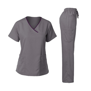 Venta al por mayor OEM personalizado de alta calidad de 4 vías de Spandex elástico de verano Hospital Scrubs personalizado médico Scrubs personalizado - Product Image 2