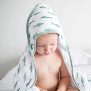 Hooded <b>Baby</b> Towels 100% <b>Muslin</b> Cotton 90x90cm Eco-Friendly Ultra Soft Absorbent Unisex Manual Foldable for Toddlers Kids Oaptimo - Product Image 6