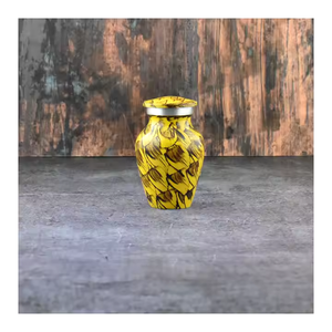 Urna de recuerdo de metal de alta tendencia, colección de diseño de mármol multicolor con acabado de mármol único, urnas de recuerdo de cremación de metal - Product Image 5