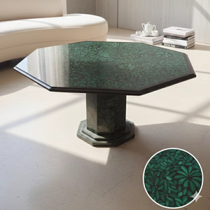 Table basse octogonale moderne en malachite avec support, écologique et durable, meuble de maison pour salon, style décoratif - Product Image 1