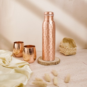 Botella de Agua de Cobre Puro de Gran Capacidad, Clásica, para el Cuidado de la Salud, Ecológica, con Tapa de Rosca, para Uso en el Hogar, Campamentos y Viajes, Personalizable - Product Image 2