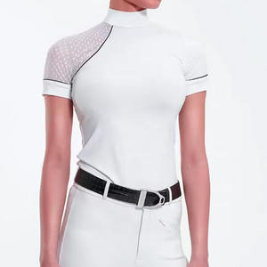 Camisetas de equitación con logotipo personalizado para mujer, fabricantes de ropa ecuestre, camisetas de manga corta para montar a caballo para mujer - Product Image 1