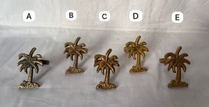 Anneau de serviette en laiton doré en forme de palmier, très vendu, pour la décoration de table sur le thème des fêtes et des mariages - Product Image 3