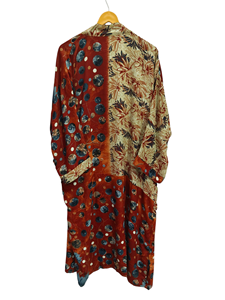 ชุดเดรสสำหรับเจ้าสาวเสื้อคลุมส่าหรีสไตล์อินเดียเสื้อคลุมสำหรับเป็นของขวัญชุดปาร์ตี้ชายหาดชุดกิโมโนผ้าไหมส่าหรีพิมพ์ลายอินเดีย - Product Image 3