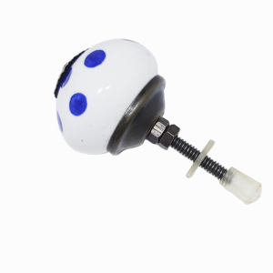 Venta caliente azul lunares perillas de cerámica blanca cajón Industrial manija del Gabinete Tiradores para dormitorio cocina armario comedor - Product Image 2