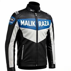 Chaqueta de cuero para motociclista con estampado y bordado de logotipo personalizado | Etiqueta privada al por mayor | Malik Raza - Product Image 1