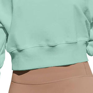 เสื้อฮู้ดผู้หญิงคุณภาพดีที่สุด ผ้าฝ้ายถัก 100% สวมใส่สบาย คอเต่า ซิปสั้น สำหรับฤดูหนาว ป้องกันรอยยับ ขายส่ง - Product Image 4