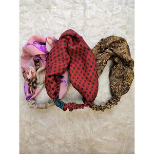 Juego de 3 Diademas de Seda Sari Estilo Bohemio Vintage, Hechas a Mano con Nudo Frontal, Accesorios para el Cabello, Regalo para Damas de Honor - Product Image 5