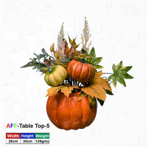 Centro de Mesa Artificial de Calabaza AFF Table Top-5, 28cm x 30cm, Decoración de Plástico para Celebraciones Festivas, Suculenta Artificial - Product Image 1