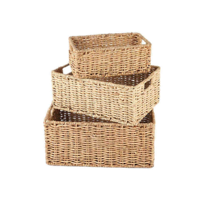 Paniers de rangement en rotin faits à la main en gros Solution de rangement décorative en osier Fabriqué au Vietnam Service personnalisé - Product Image 6