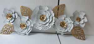 Handmade Golden Metal Flower Wall Art | Decorative <b>Iron</b> Wall Panel for Home, Living Room & Hotel Interior Decor - Product Image 3