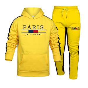 Ensemble de survêtement pour hommes vêtements de sport Offre Spéciale une pièce pantalon noir à capuche mode hommes deux pièces extérieur confortable jogging décontracté - Product Image 3