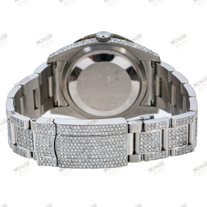 ชุดนาฬิกาเพชรแท้จากธรรมชาติสุดหรูทำจากสเตนเลสขัดเงาดีไซน์หรูหราสำหรับผู้ชายที่มีรสนิยมดี - Product Image 6