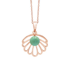 Collar con colgante de plata de ley 925, piedra preciosa turquesa de 6 MM, cadena de eslabones colgantes de 20x15x7 MM, joyería fina de 3,2 gramos para compromiso - Product Image 1