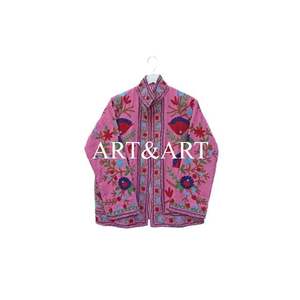 Tendencia Otoño Invierno, Ropa de Fiesta para Mujer, Hecha a Mano, de Terciopelo, Bordado Suzani, Ecológica, Acolchada de Algodón, Transpirable, Talla Única - Product Image 3