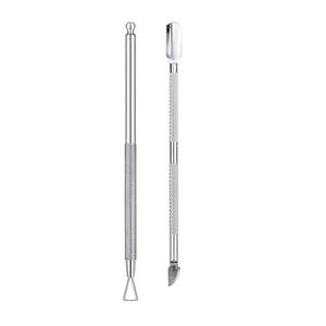 Pousse-ongles à cuticules pointus à double extrémité de haute qualité Logo personnalisé Pousse-cuticules en acier inoxydable pour manucure double face - Product Image 6