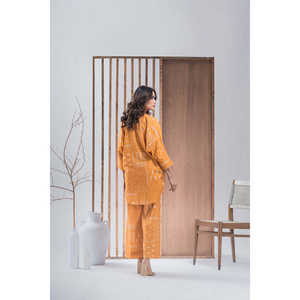 ชุดเซ็ตพิมพ์ลาย Khaddar รุ่น IPST-44278 ชุดลำลองสองชิ้นสำหรับฤดูใบไม้ผลิ/ฤดูร้อน ไซส์ XS/XS แขนสามส่วน กางเกงขายาวสองชิ้น - Product Image 2