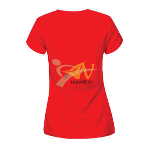 Camiseta de mujer con logotipo de impresión personalizado de alta calidad Material de algodón Ropa de verano flexible - Product Image 3