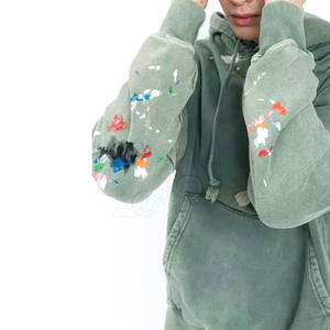 Sudadera con capucha desgastada personalizada para hombre 2024, forro polar ligero, estampado sólido, a prueba de viento, Invierno Plus XS XL, teñido liso - Product Image 6