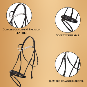 Brida de caballo de carreras de cuero impermeable y ligera de la mejor calidad, doble cristal, precio de venta - Product Image 4