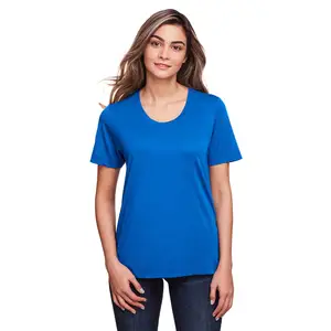Bayan kısa kollu T shirt Scoop boyun T Shirt kraliyet mavi genç artı boyutları
