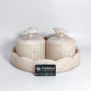 Juego de 4 contenedores herméticos de resina para el almacenamiento de la cocina del hogar elegante tarro de fruta seca para comedor de Tradebyd para regalos - Product Image 5