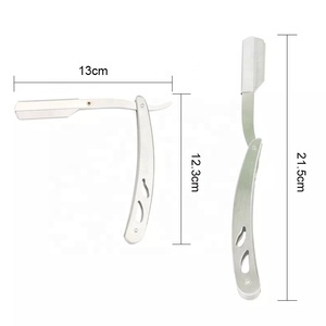 High Quality <b>Single</b> <b>Blade</b> Manual Folding Stainless Steel Disposable Shaving <b>Blades</b> Barber <b>Razors</b> with Pouch for Face Shaving - Product Image 2