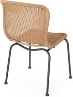 Ensemble de 2 chaises de salle à manger pliantes en rotin pour l'extérieur, avec siège coulissant, inclinable manuellement, structure en métal - Vgreen Art B08 Saber Leg