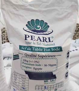 Sel Marin Solide Raffiné Premium Pearl 25Kg |   Sel de table blanc |   Égypte |   Iode en option |   Pureté de 99,8% |   Durée de conservation de 2 ans | - Product Image 1