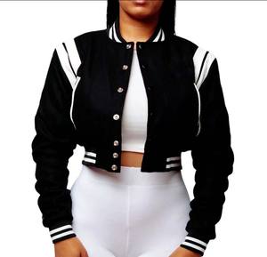 Varsity Jacket Women Premium Quality Leather and Wool Baseball Letterman Jacket para mujer de manga larga - Product Image 1
