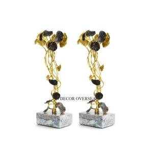 Patrón de moda Llegada Color plata Acabado Brillante Pulido Aspecto atractivo Juego de 2 Centro de mesa Portavelas Suministros - Product Image 2