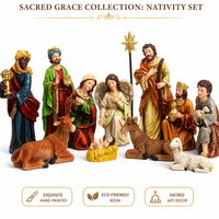 Ensemble de 11 figurines religieuses en résine pour le crèche, la Sainte Famille, Jésus, décorations de table de Noël catholique OEM ODM