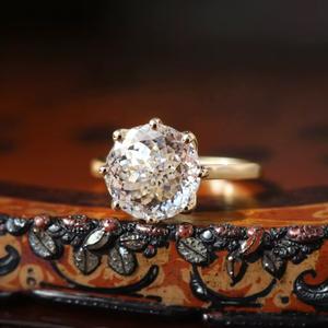 Anillo de Compromiso de Oro Premium de 10K, 14K, 18K con Moissanita de 2 Quilates, Anillo de Boda Solitario Catedral, Regalo de Aniversario para Ella, Proveedor - Product Image 1