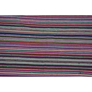 Alfombra Kilim de 9.4x3.6 pies, Alfombra Turca Vintage, Alfombra Oriental Azul Verde - Product Image 5