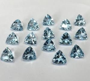 บุษราคัมสีฟ้าท้องฟ้าธรรมชาติ6มม. ล้านล้านรูปทรงเหลี่ยมเพชรพลอยบุษราคัมสีฟ้าหลวม - Product Image 6