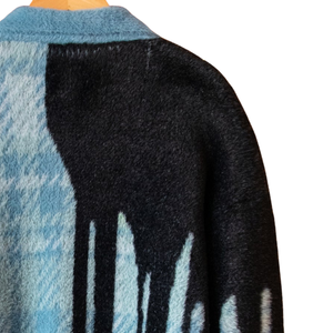 Cardigan en tricot shaggy, fil texturé doux, uni, vêtement d'hiver de qualité supérieure, boutonné devant, confortable, décontracté, tricot anti-froissement, respirant - Product Image 4