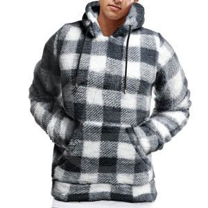 Stylish Men's <b>Sherpa</b> Fleece <b>Hoodie</b>-Solid Winter Design Thick Fleece Lightweight & Breathable Loose Fit Customizable - Product Image 2