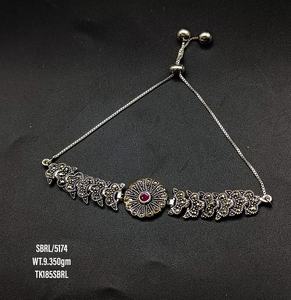 Natural High Quality Ruby Gemstone Flower 925 Solid <b>Silver</b> Oxidized <b>Adjustable</b> <b>Bracelets</b> on Wholesale Price - Product Image 1